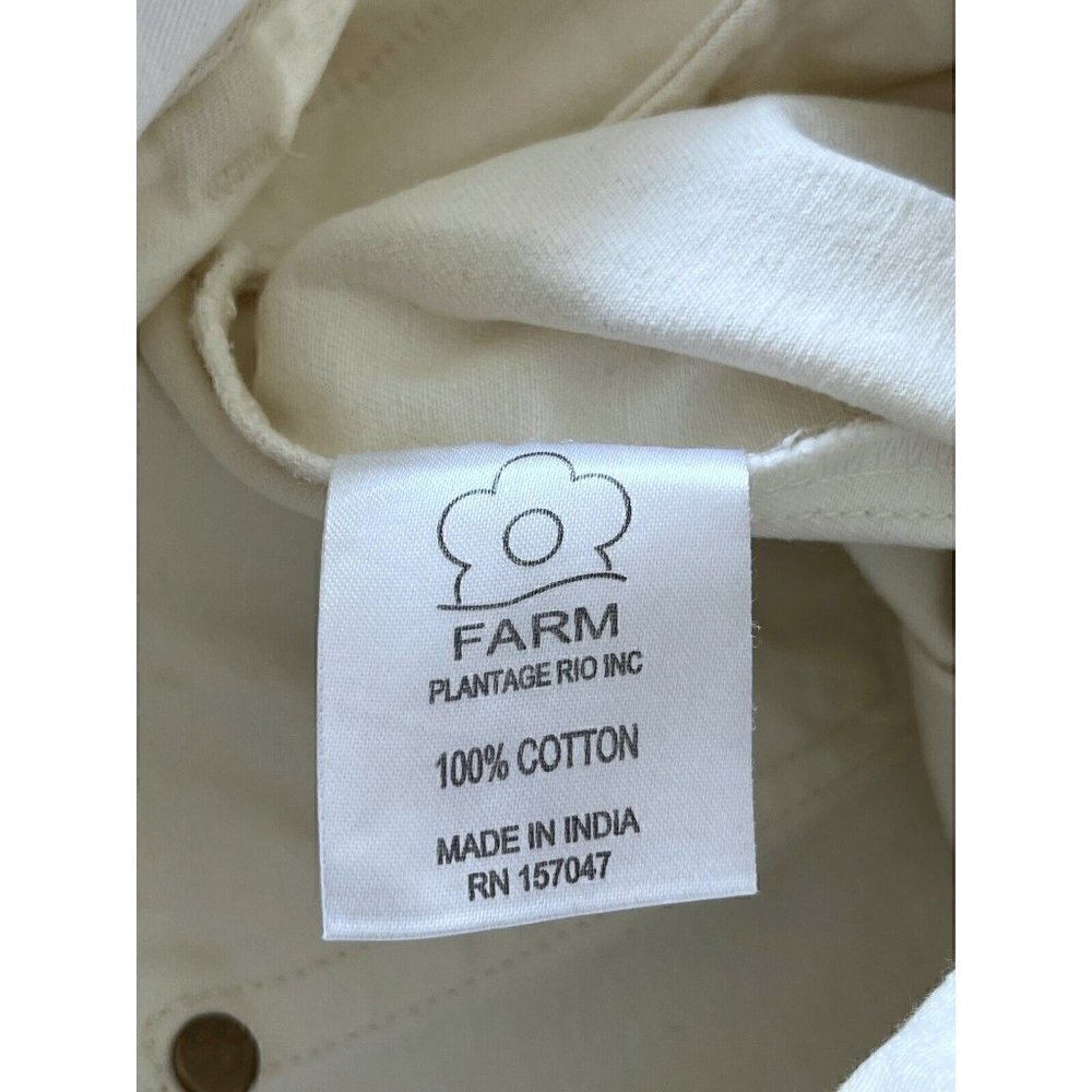 Farm Rio Women's Sz XS Off White (Natural) High Waisted Wide Leg Denim Jeans - Picture 6 of 9
